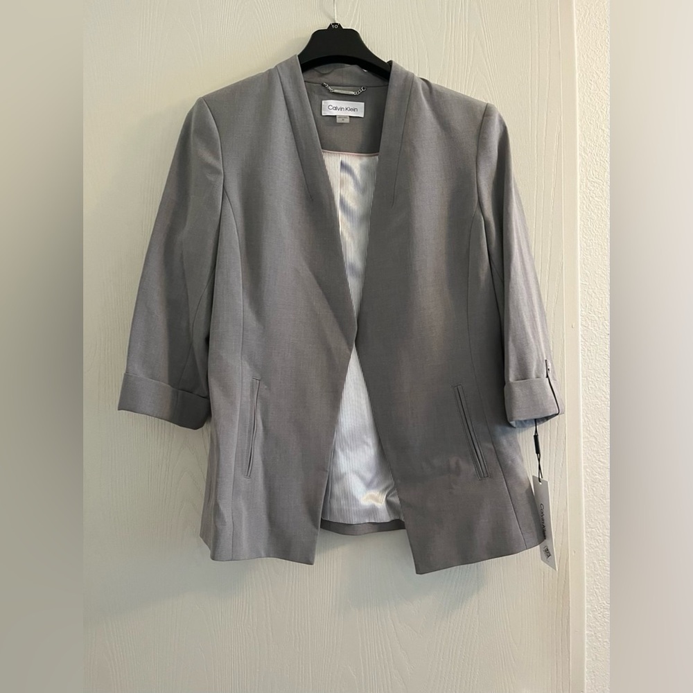 Calvin Klein - BRAND NEW NEVER WORN WITH TAG Size 10 Grey Women’s Suit Blazer